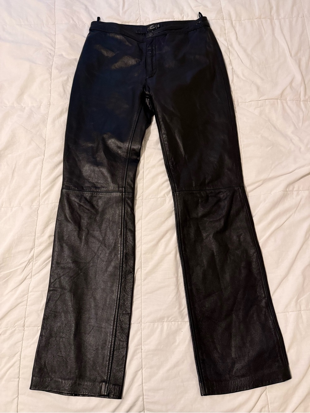 Vintage Steve Madden Black Genuine Leather Bootcut Pants